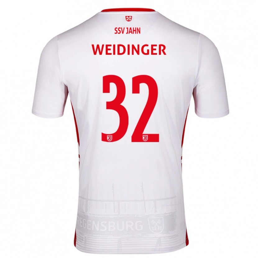 Danxen Hombre Camiseta Alexander Weidinger #32 Blanco Rojo 1ª Equipación 2025/26 La Camisa México