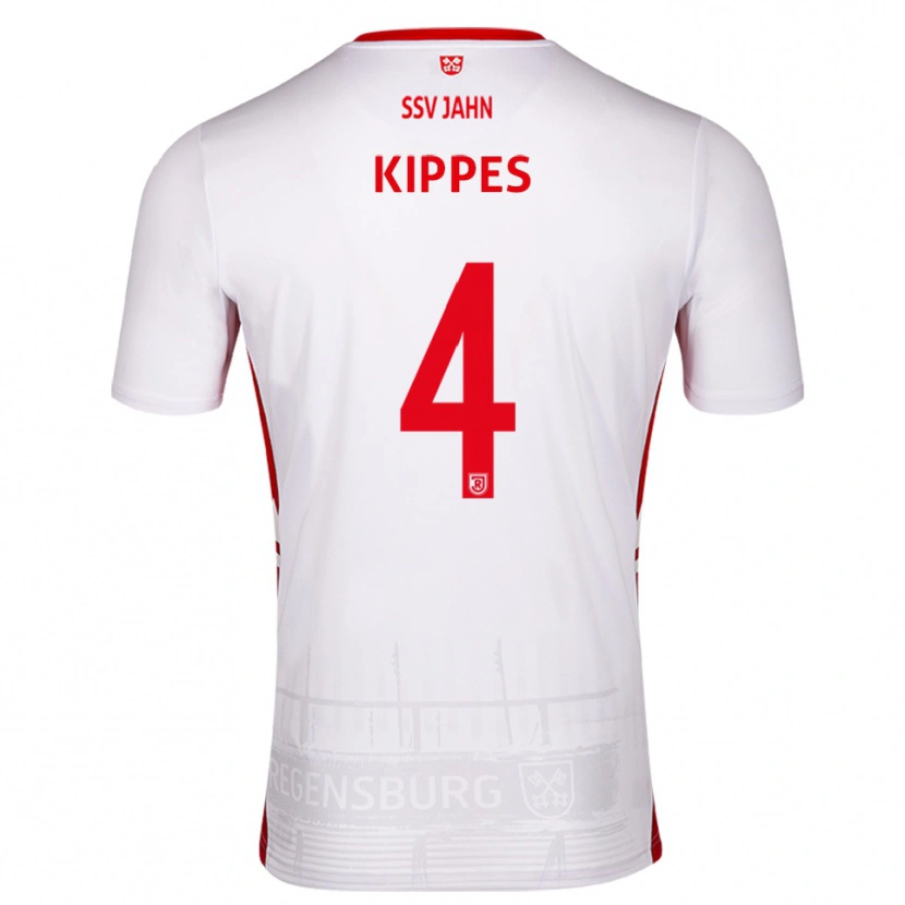 Danxen Hombre Camiseta Ben Kippes #4 Blanco Rojo 1ª Equipación 2025/26 La Camisa México
