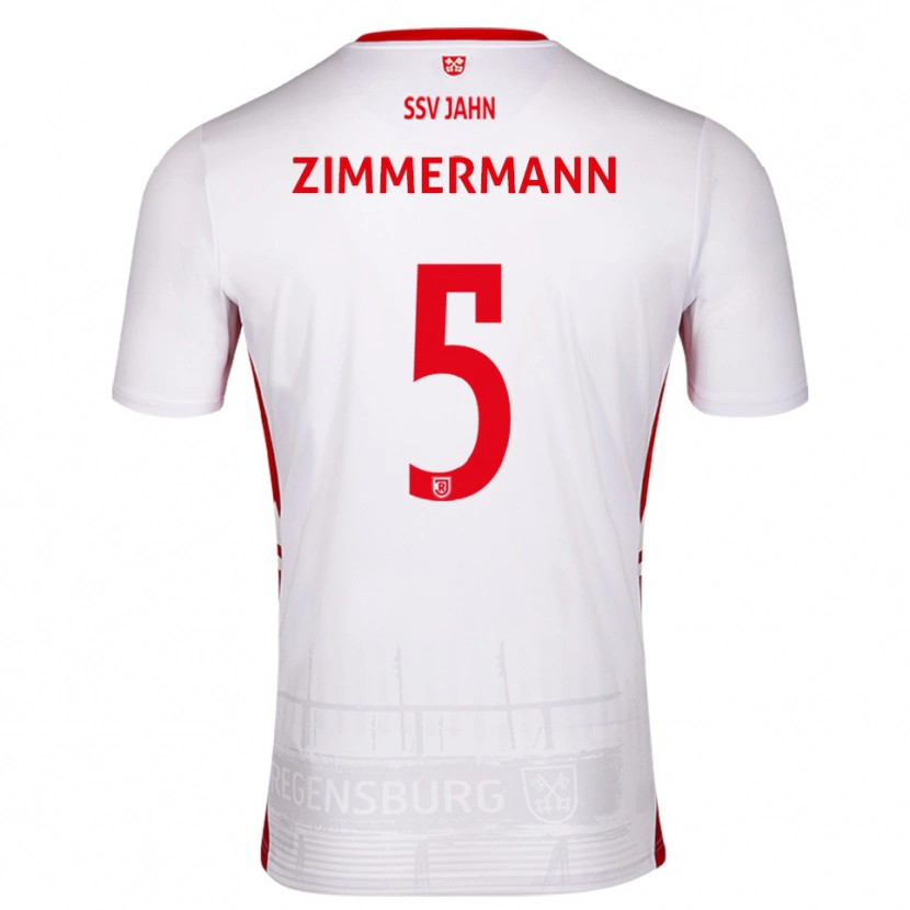 Danxen Hombre Camiseta Vitus Zimmermann #5 Blanco Rojo 1ª Equipación 2025/26 La Camisa México