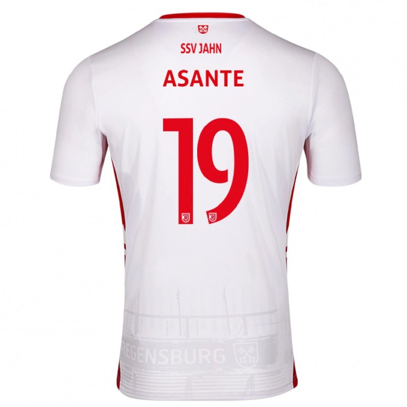 Danxen Hombre Camiseta Davis Asante #19 Blanco Rojo 1ª Equipación 2025/26 La Camisa México