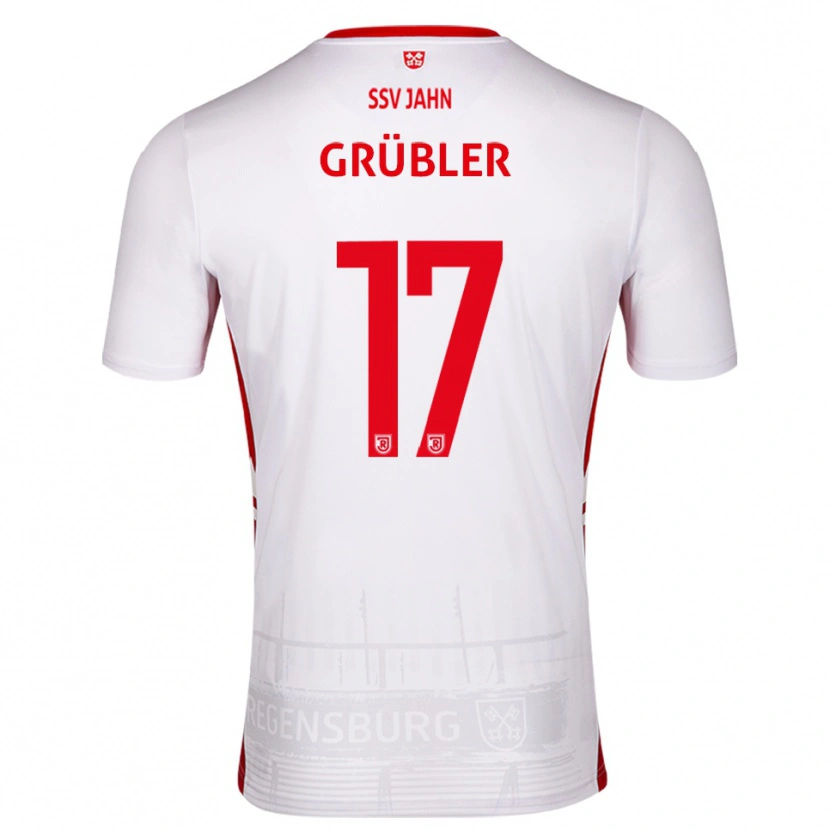 Danxen Hombre Camiseta David Grübler #17 Blanco Rojo 1ª Equipación 2025/26 La Camisa México