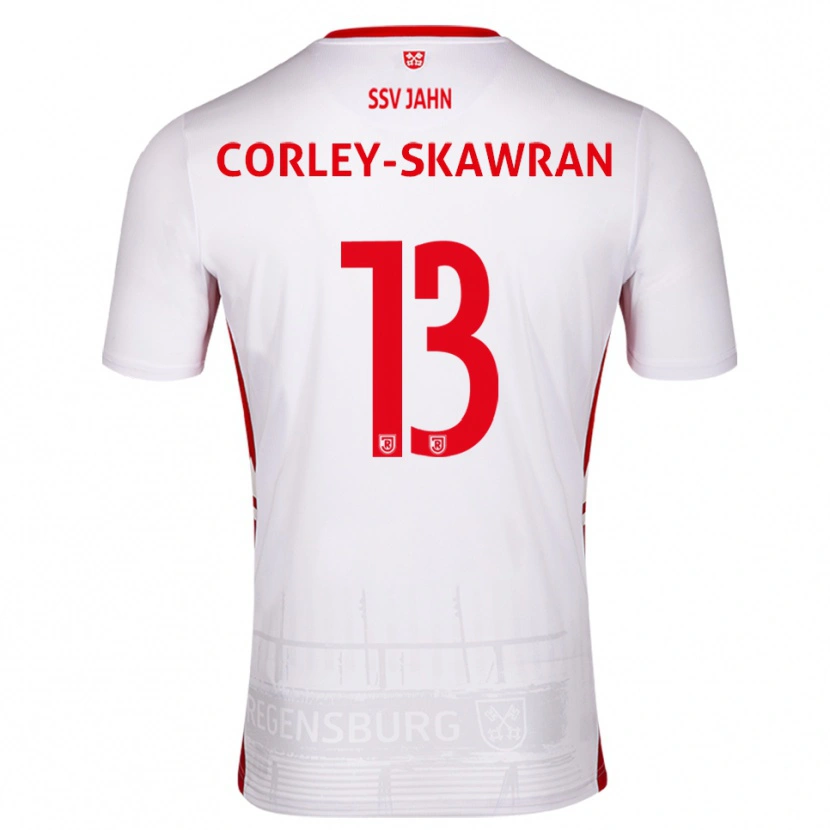 Danxen Hombre Camiseta Dorian Corley-Skawran #13 Blanco Rojo 1ª Equipación 2025/26 La Camisa México