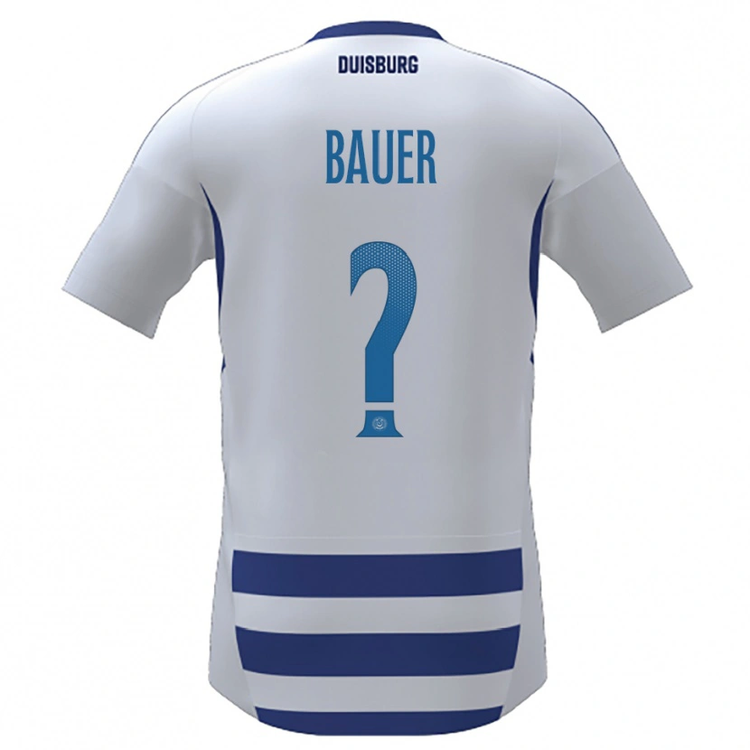 Danxen Hombre Camiseta Konstantin Bauer #0 Blanco Azul 1ª Equipación 2025/26 La Camisa México