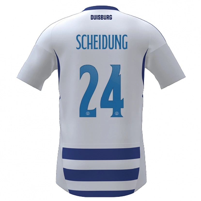 Danxen Hombre Camiseta Lilli Scheidung #24 Blanco Azul 1ª Equipación 2025/26 La Camisa México