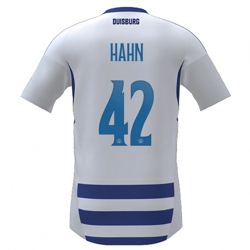 Danxen Hombre Camiseta Alexander Hahn #42 Blanco Azul 1ª Equipación 2025/26 La Camisa México