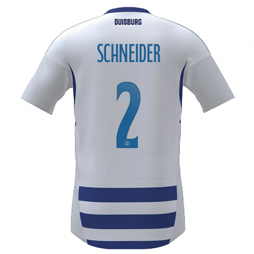 Danxen Hombre Camiseta Jason Schneider #2 Blanco Azul 1ª Equipación 2025/26 La Camisa México