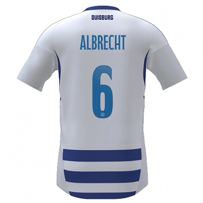 Danxen Hombre Camiseta Jil Albrecht #6 Blanco Azul 1ª Equipación 2025/26 La Camisa México