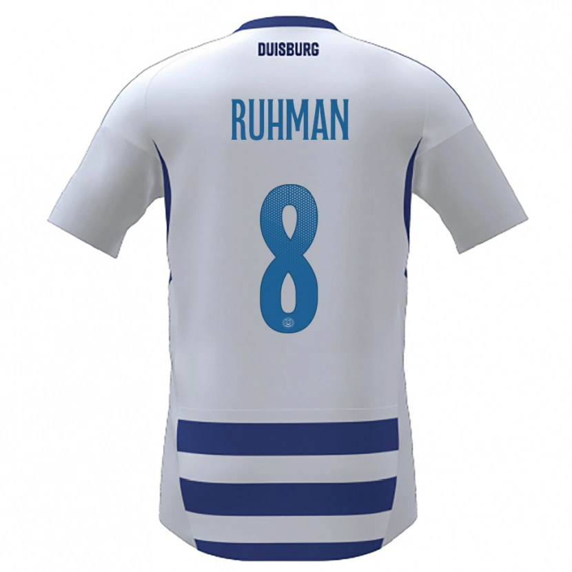 Danxen Hombre Camiseta Ayesha Abd El Ruhman #8 Blanco Azul 1ª Equipación 2025/26 La Camisa México