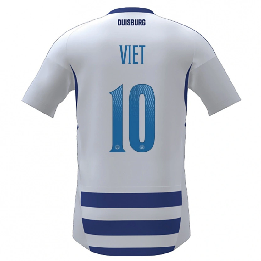 Danxen Hombre Camiseta Christian Viet #10 Blanco Azul 1ª Equipación 2025/26 La Camisa México