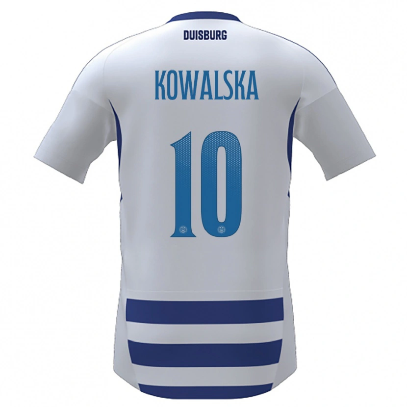 Danxen Hombre Camiseta Darren Kowalska #10 Blanco Azul 1ª Equipación 2025/26 La Camisa México