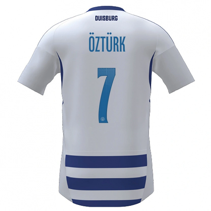 Danxen Hombre Camiseta Ahmet Öztürk #7 Blanco Azul 1ª Equipación 2025/26 La Camisa México