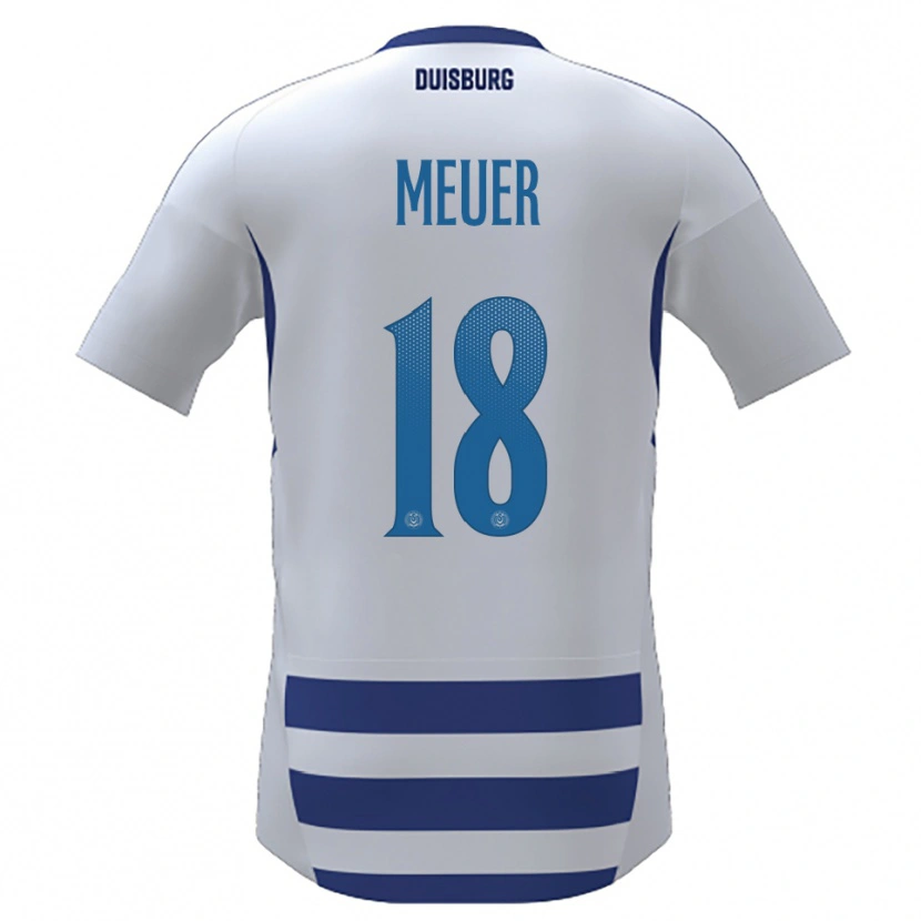 Danxen Hombre Camiseta Steffen Meuer #18 Blanco Azul 1ª Equipación 2025/26 La Camisa México