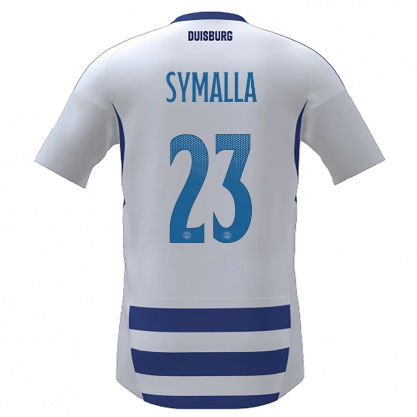 Danxen Hombre Camiseta Jan-Simon Symalla #23 Blanco Azul 1ª Equipación 2025/26 La Camisa México