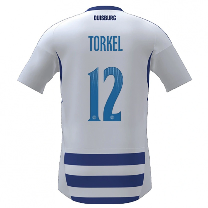 Danxen Hombre Camiseta Henri Torkel #12 Blanco Azul 1ª Equipación 2025/26 La Camisa México