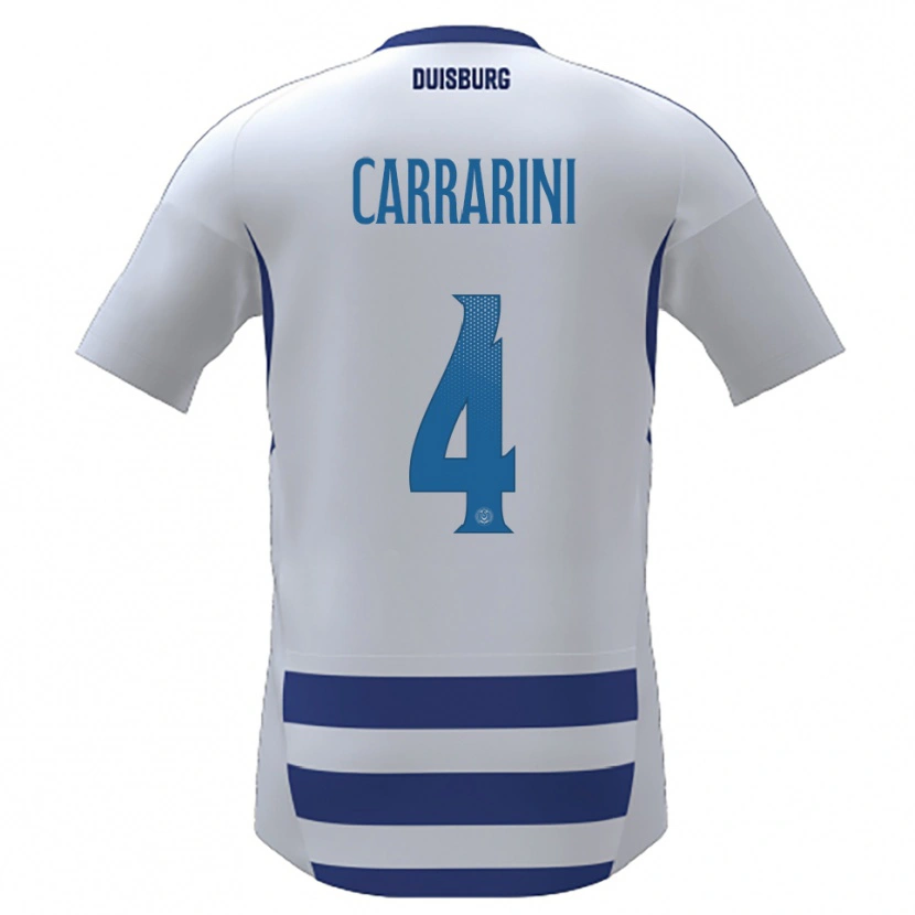Danxen Hombre Camiseta Ellie Carrarini #4 Blanco Azul 1ª Equipación 2025/26 La Camisa México