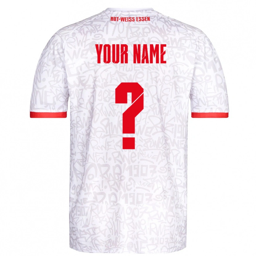 Danxen Hombre Camiseta Su Nombre #0 Blanco Rojo 1ª Equipación 2025/26 La Camisa México