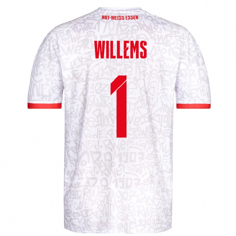 Danxen Hombre Camiseta Leon Willems #1 Blanco Rojo 1ª Equipación 2025/26 La Camisa México