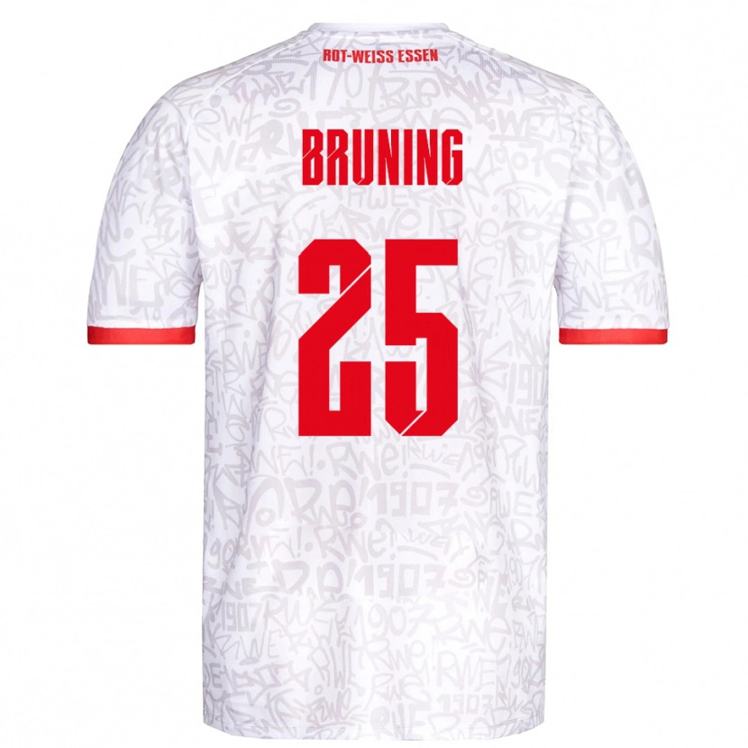 Danxen Hombre Camiseta Malte Brüning #25 Blanco Rojo 1ª Equipación 2025/26 La Camisa México