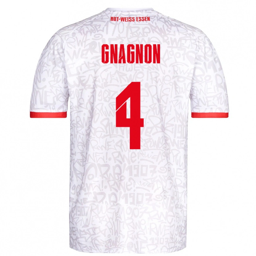 Danxen Hombre Camiseta James Gnagnon #4 Blanco Rojo 1ª Equipación 2025/26 La Camisa México
