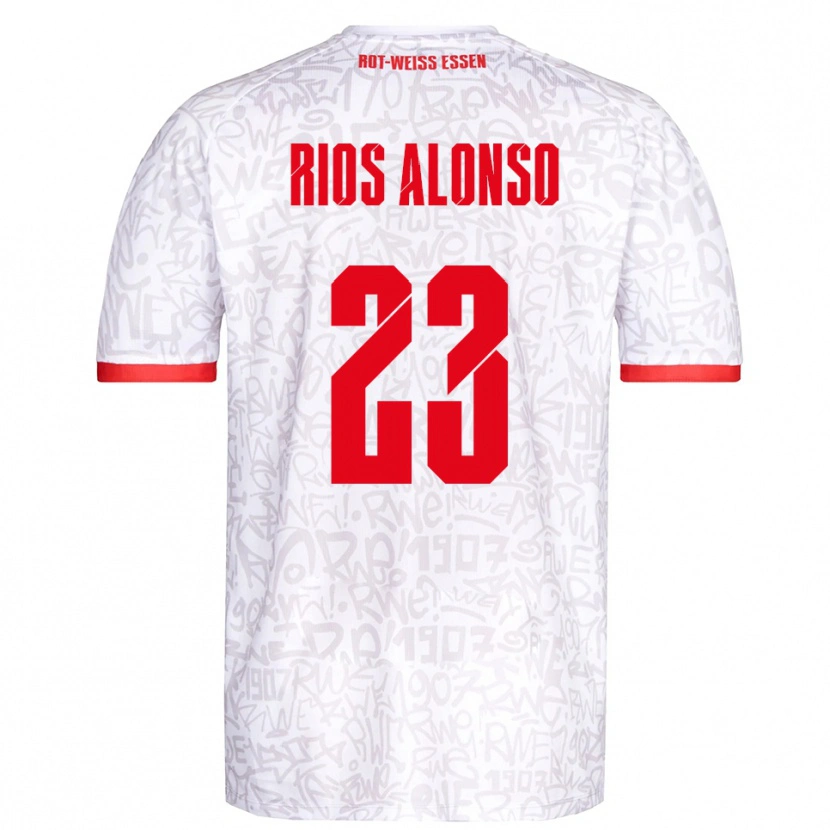Danxen Hombre Camiseta José Enrique Ríos Alonso #23 Blanco Rojo 1ª Equipación 2025/26 La Camisa México