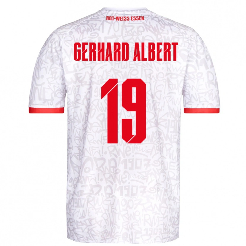 Danxen Hombre Camiseta Naufal Driss Gerhard Albert #19 Blanco Rojo 1ª Equipación 2025/26 La Camisa México