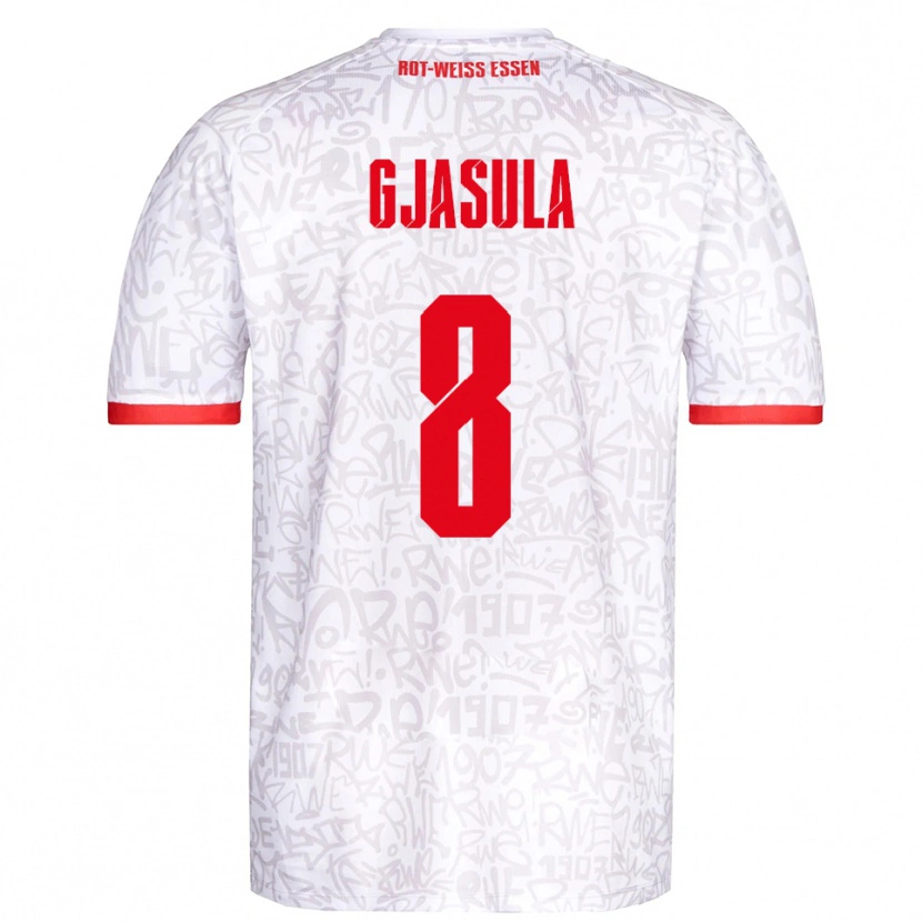 Danxen Hombre Camiseta Klaus Gjasula #8 Blanco Rojo 1ª Equipación 2025/26 La Camisa México