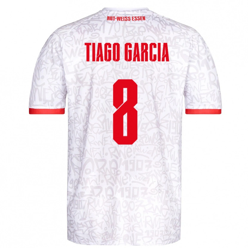 Danxen Hombre Camiseta Tiago Garcia Rodriguez #8 Blanco Rojo 1ª Equipación 2025/26 La Camisa México