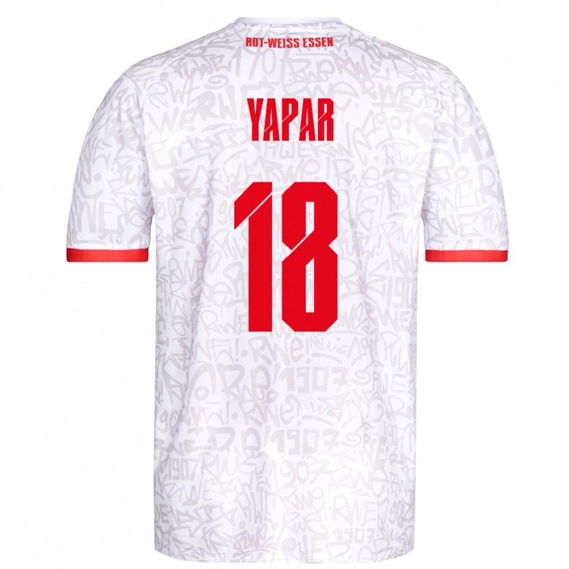 Danxen Hombre Camiseta Atilla Yapar #18 Blanco Rojo 1ª Equipación 2025/26 La Camisa México