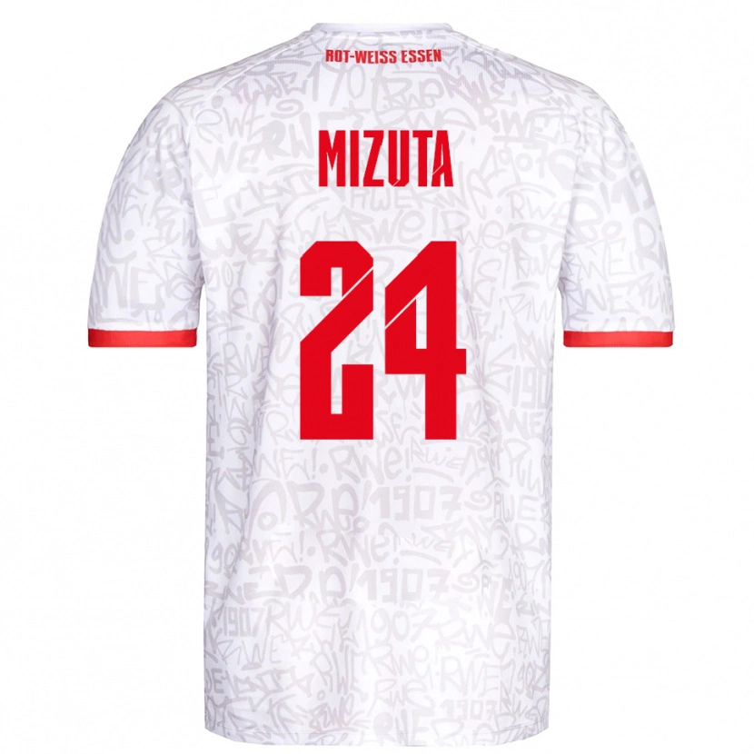 Danxen Hombre Camiseta Kaito Mizuta #24 Blanco Rojo 1ª Equipación 2025/26 La Camisa México