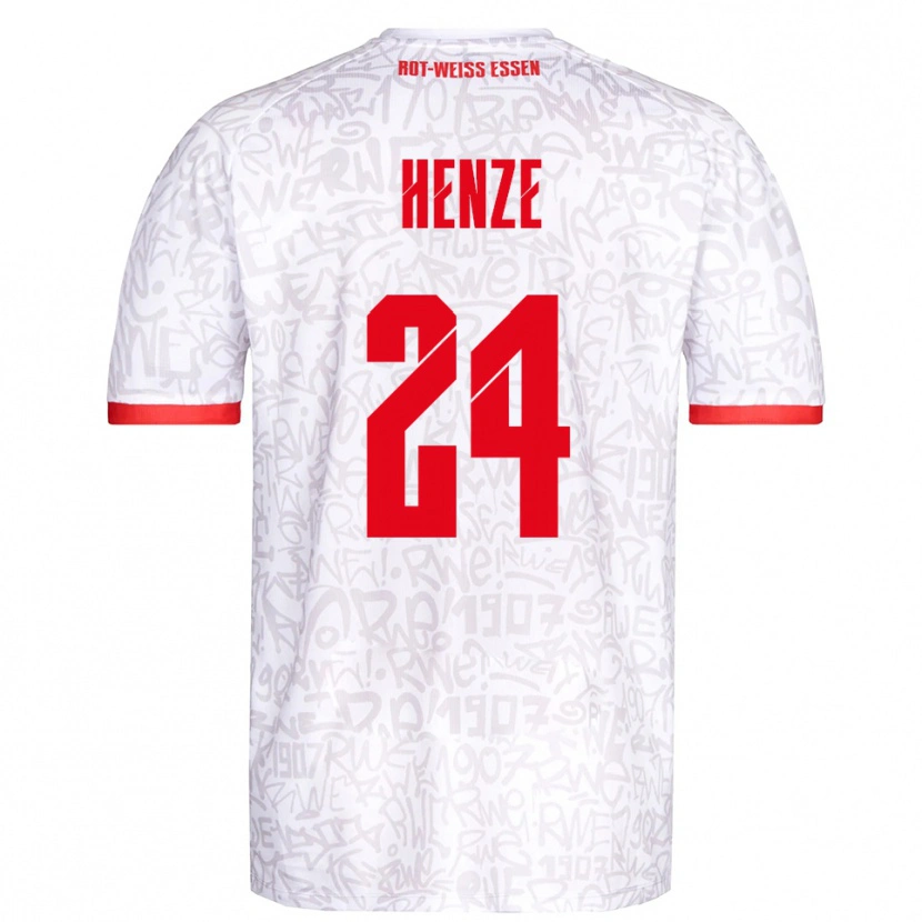 Danxen Hombre Camiseta Brandon-Louis Henze #24 Blanco Rojo 1ª Equipación 2025/26 La Camisa México