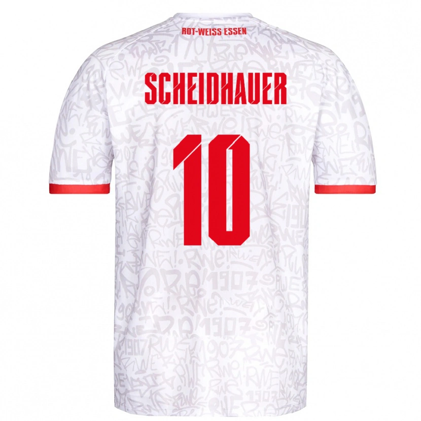 Danxen Hombre Camiseta Leon Scheidhauer #10 Blanco Rojo 1ª Equipación 2025/26 La Camisa México