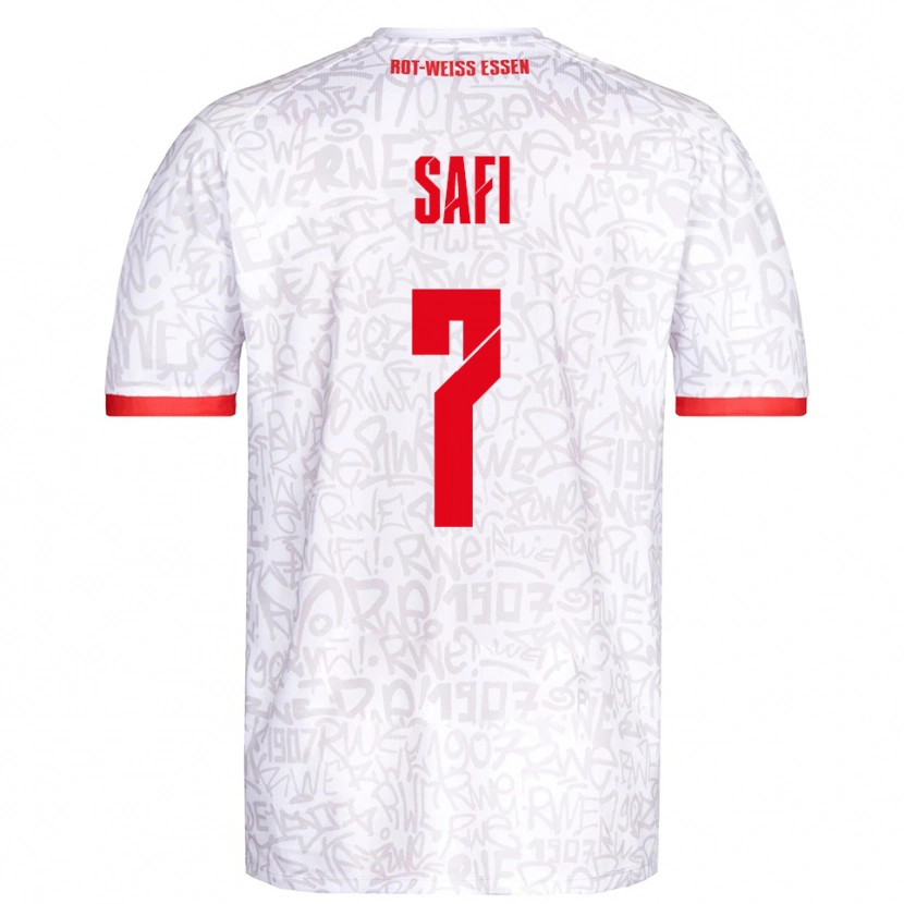 Danxen Hombre Camiseta Ramien Safi #7 Blanco Rojo 1ª Equipación 2025/26 La Camisa México