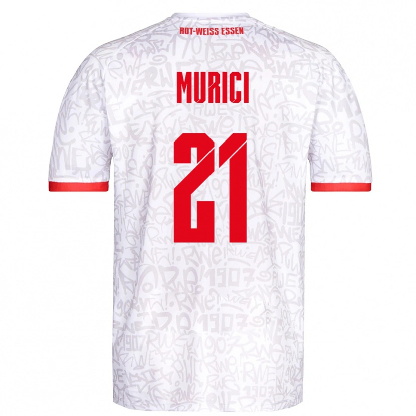 Danxen Hombre Camiseta Leard Murici #21 Blanco Rojo 1ª Equipación 2025/26 La Camisa México