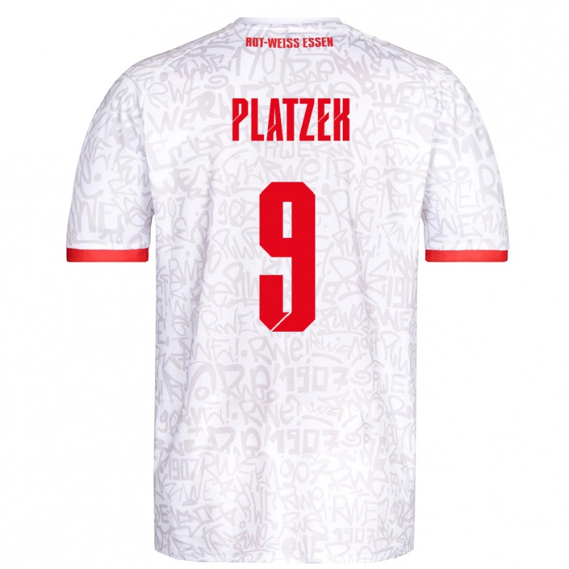 Danxen Hombre Camiseta Marcel Platzek #9 Blanco Rojo 1ª Equipación 2025/26 La Camisa México