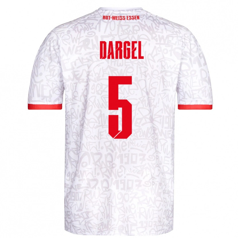 Danxen Hombre Camiseta Timo Dargel #5 Blanco Rojo 1ª Equipación 2025/26 La Camisa México