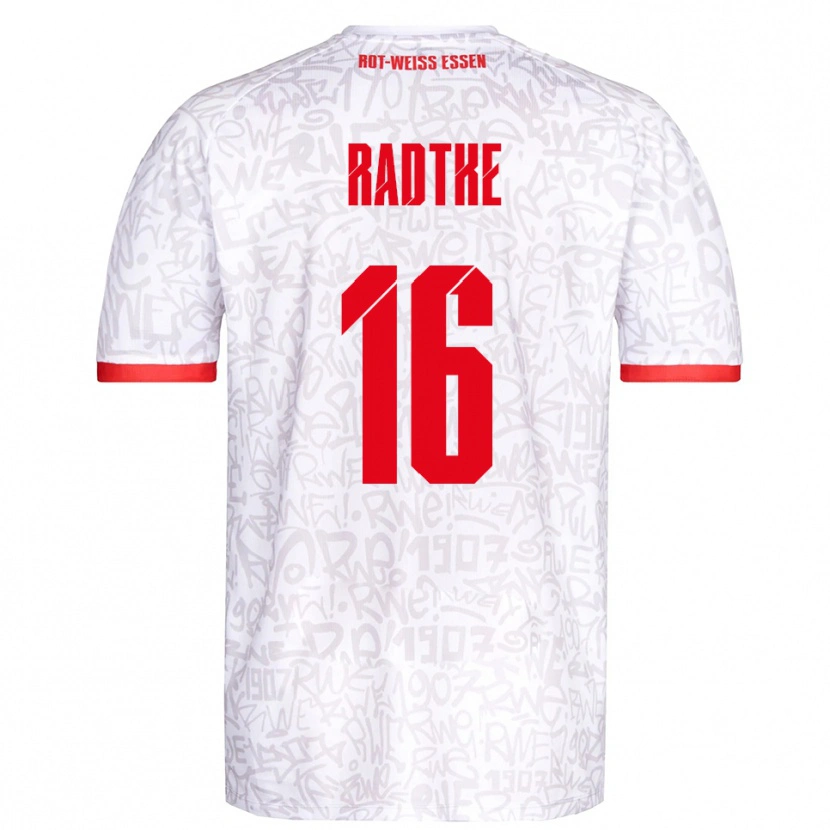 Danxen Hombre Camiseta Tim Radtke #16 Blanco Rojo 1ª Equipación 2025/26 La Camisa México