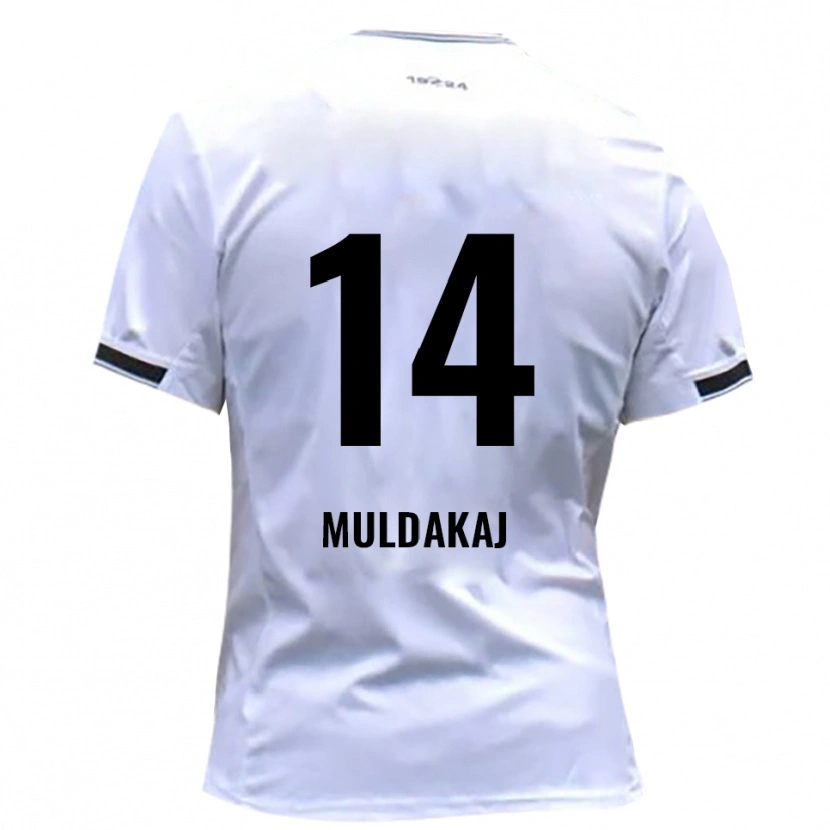 Danxen Hombre Camiseta Ardit Muldakaj #14 Blanco Rojo 1ª Equipación 2025/26 La Camisa México