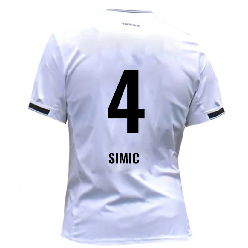 Danxen Hombre Camiseta Dennis Simic #4 Blanco Rojo 1ª Equipación 2025/26 La Camisa México