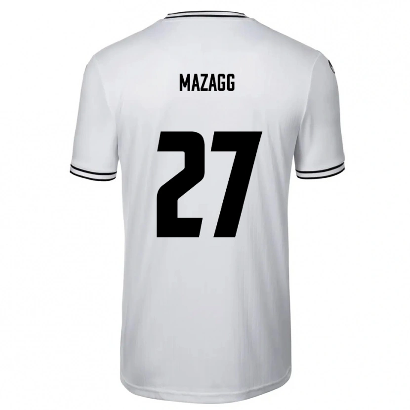 Danxen Hombre Camiseta Lukas Mazagg #27 Blanco Negro 1ª Equipación 2025/26 La Camisa México