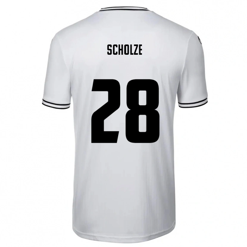 Danxen Hombre Camiseta Max Scholze #28 Blanco Negro 1ª Equipación 2025/26 La Camisa México