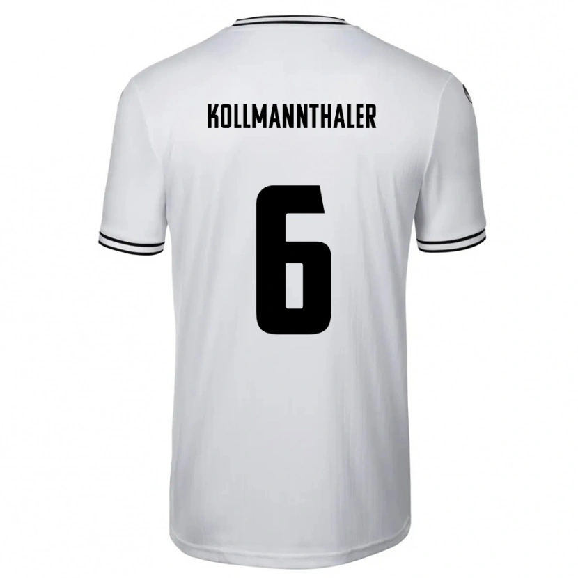 Danxen Hombre Camiseta Elischa Kollmannthaler #6 Blanco Negro 1ª Equipación 2025/26 La Camisa México