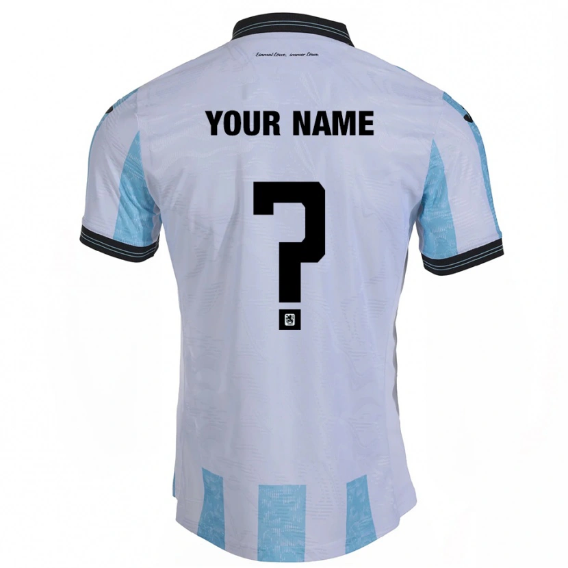 Danxen Hombre Camiseta Su Nombre #0 Blanco Azul Cielo 1ª Equipación 2025/26 La Camisa México