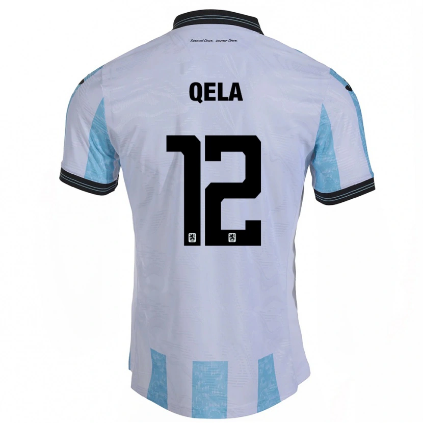 Danxen Hombre Camiseta Miran Qela #12 Blanco Azul Cielo 1ª Equipación 2025/26 La Camisa México