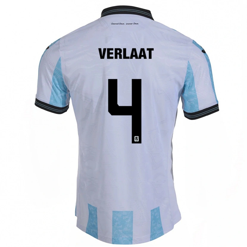 Danxen Hombre Camiseta Jesper Verlaat #4 Blanco Azul Cielo 1ª Equipación 2025/26 La Camisa México