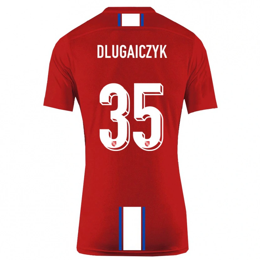 Danxen Hombre Camiseta Alexander Dlugaiczyk #35 Rojo Blanco 1ª Equipación 2025/26 La Camisa México