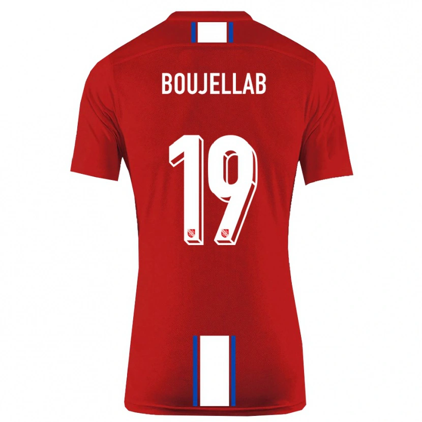 Danxen Hombre Camiseta Nassim Boujellab #19 Rojo Blanco 1ª Equipación 2025/26 La Camisa México