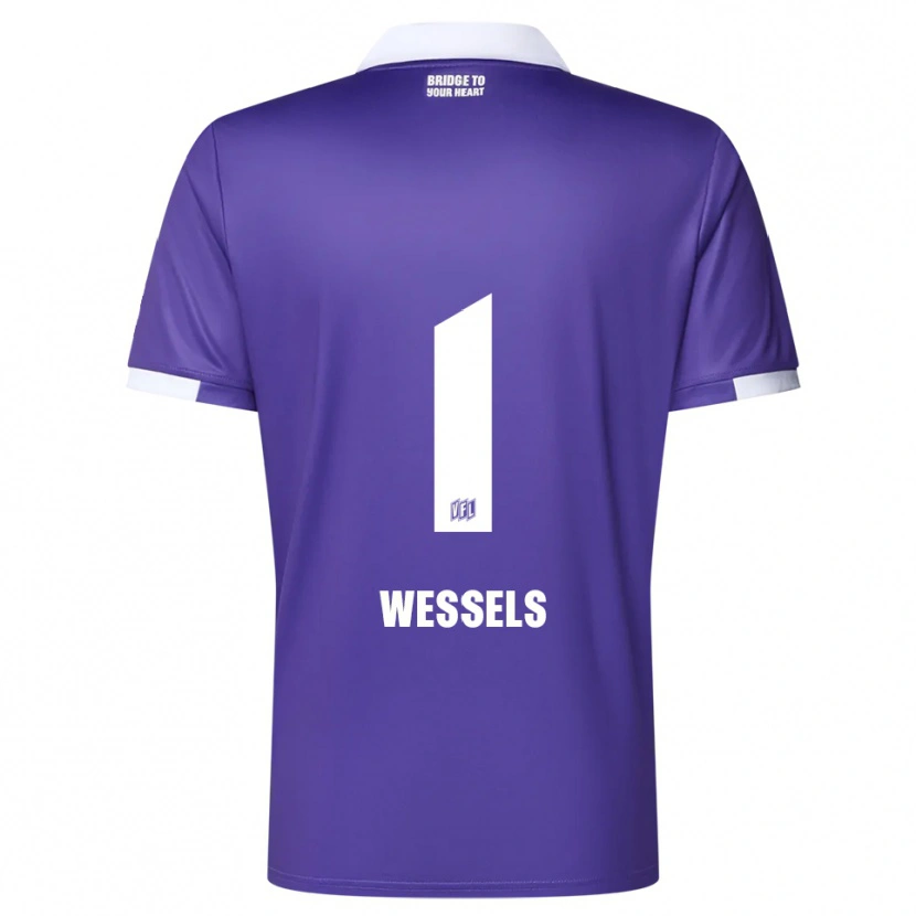 Danxen Hombre Camiseta Felix Wessels #1 Púrpura Blanco 1ª Equipación 2025/26 La Camisa México