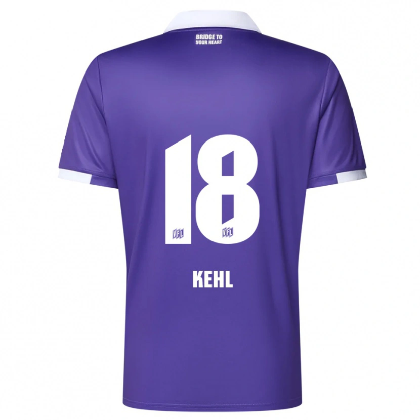 Danxen Hombre Camiseta Lars Kehl #18 Púrpura Blanco 1ª Equipación 2025/26 La Camisa México