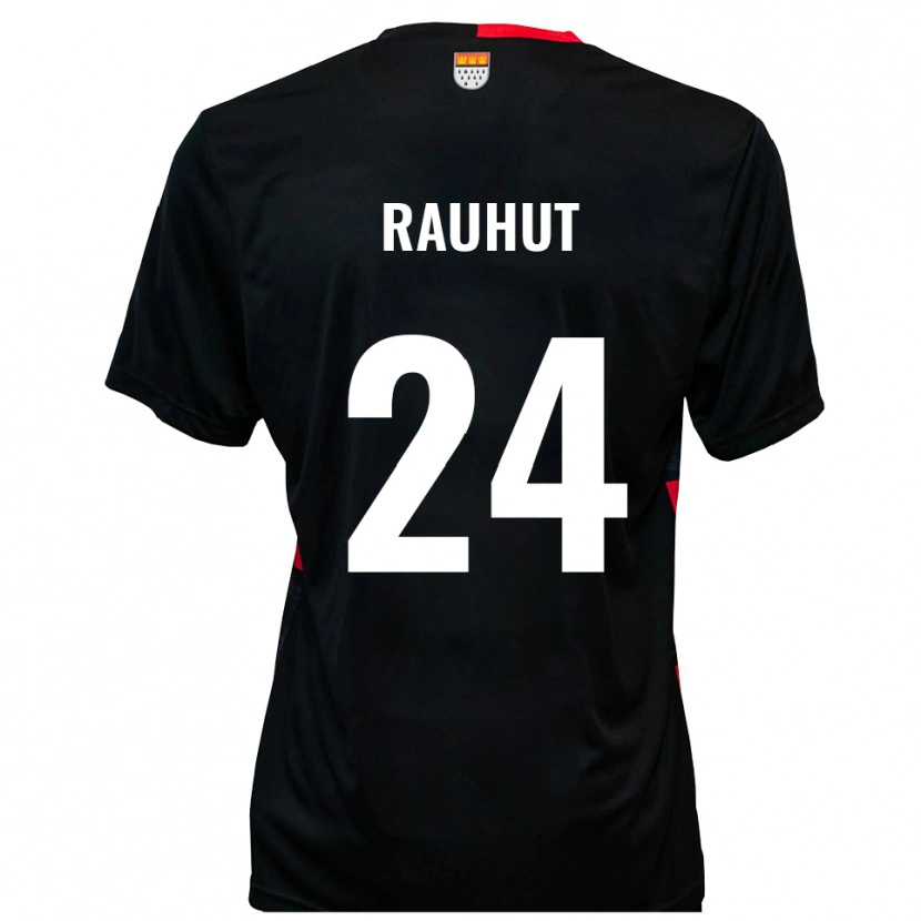 Danxen Hombre Camiseta Kevin Rauhut #24 Negro Rojo 1ª Equipación 2025/26 La Camisa México