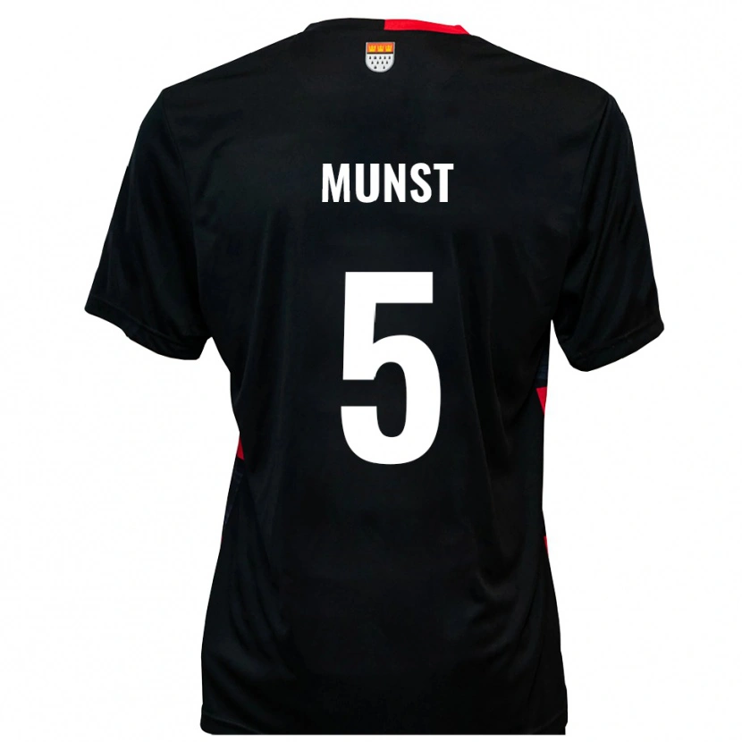 Danxen Hombre Camiseta Leonhard Münst #5 Negro Rojo 1ª Equipación 2025/26 La Camisa México